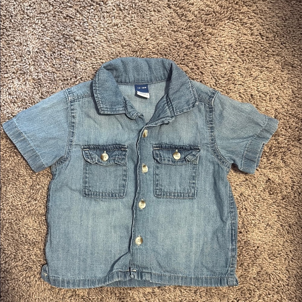 Old Navy Light Blue Denim Shirt